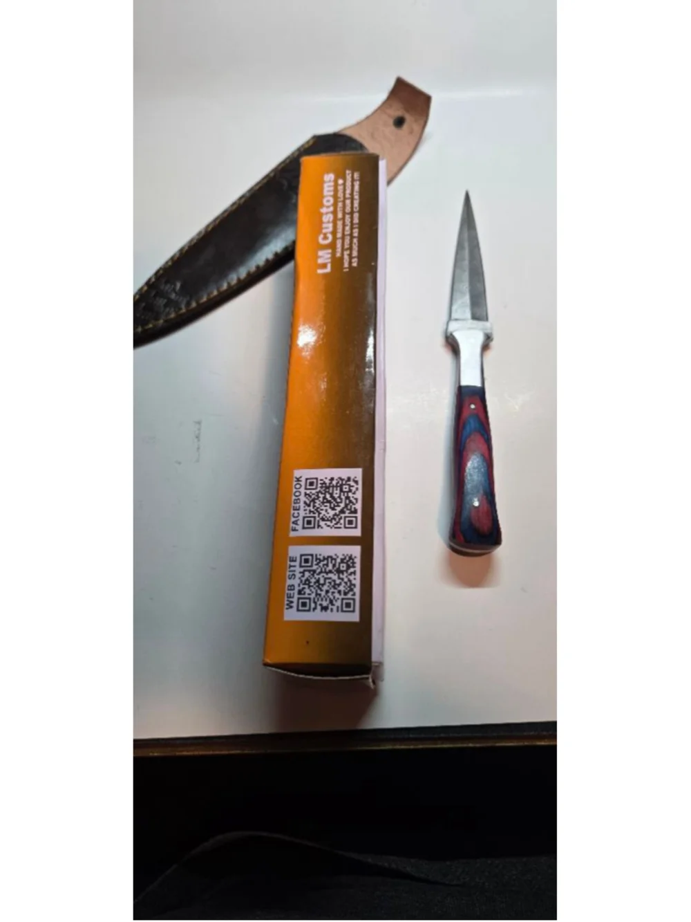 Custom Handmad Louis Martin Damascus Layered Knife Dagger w/ Sheath Double edge